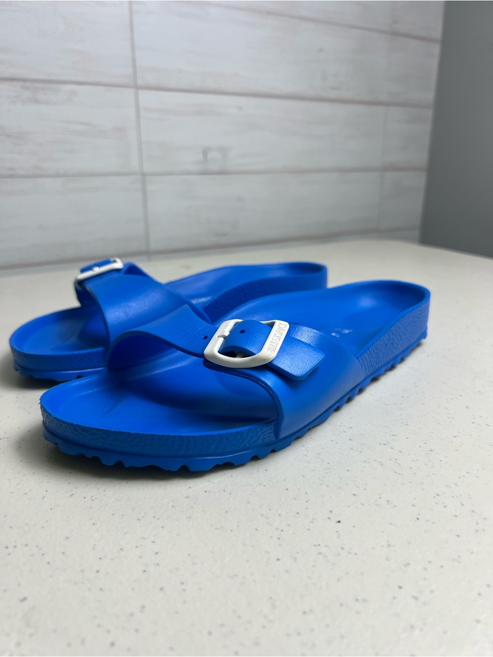 Birkenstock Madrid EVA Sandals Women's 39 EU 8 US Blue Slip On Slide Rubber - Picture 7 of 8
